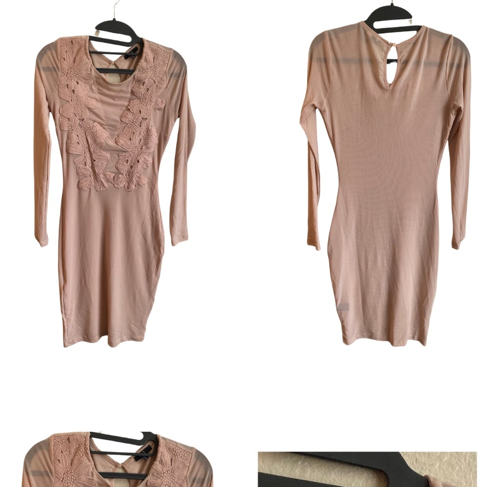 Sheer Floral Dress Sz Small Pink/light Mauve